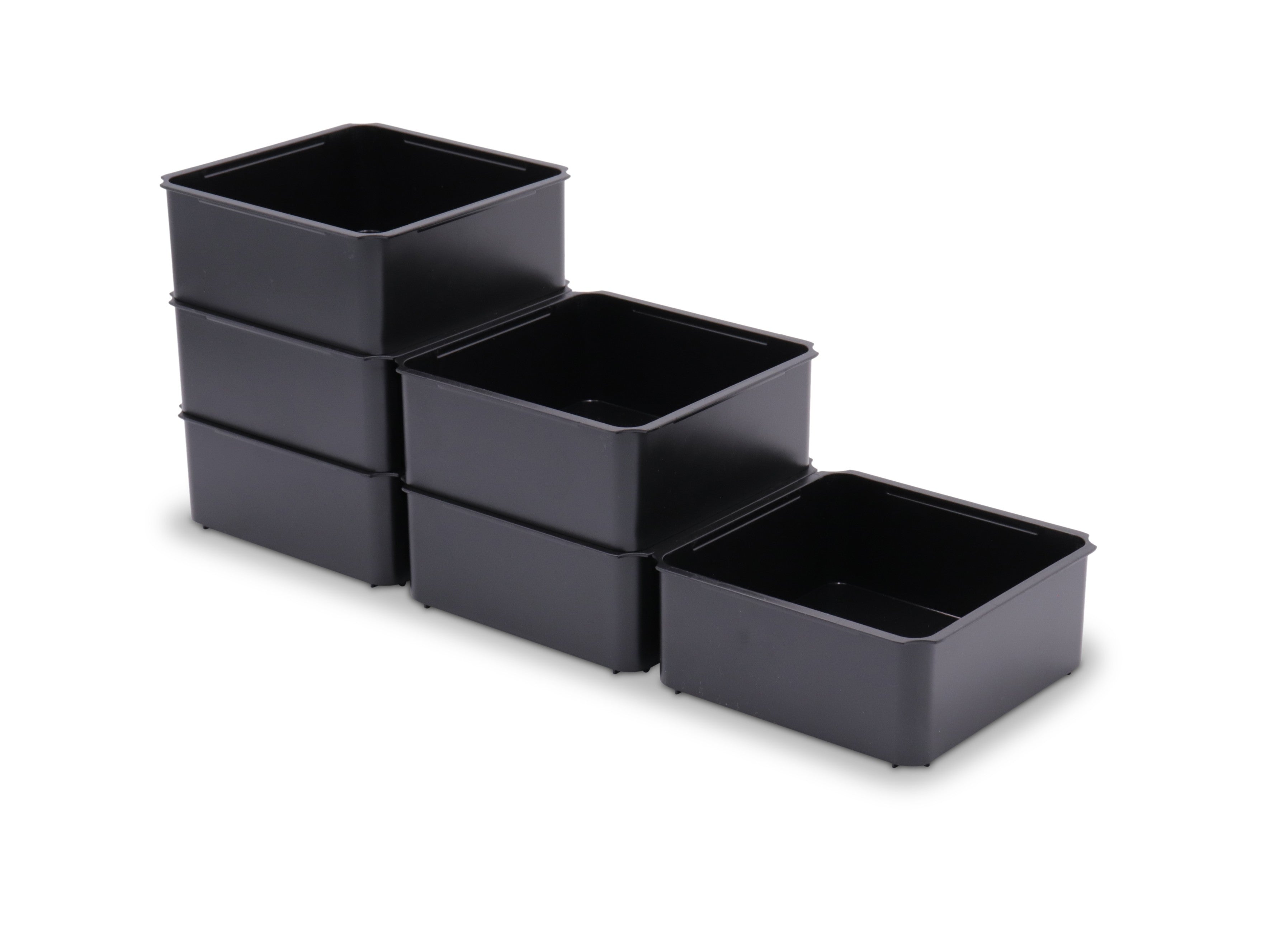 Einsatzkasten IN 50/3, 120x120x50 mm, stapelbar, schwarz, aus ABS