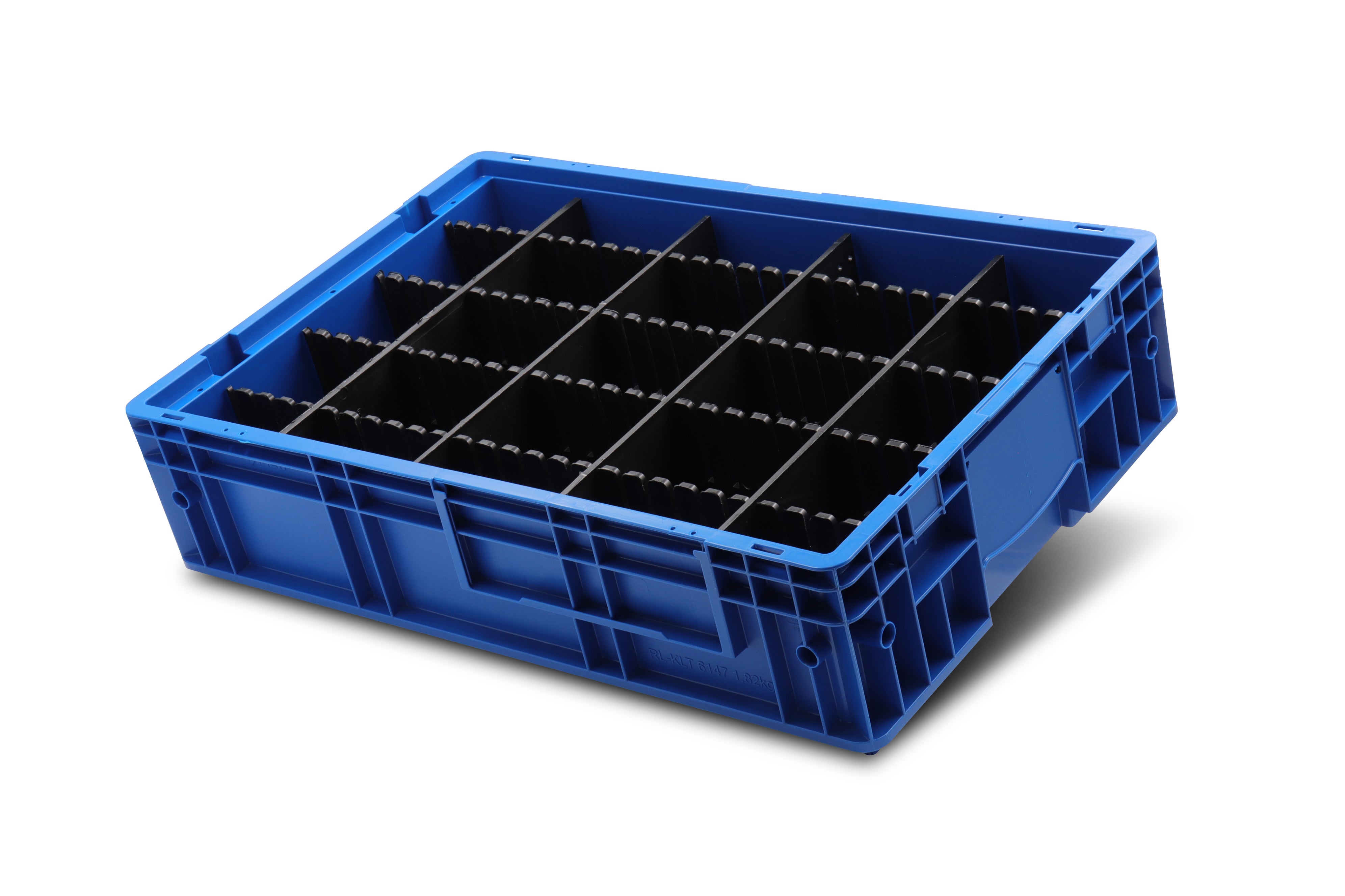 KLT Eurobehälter 600x400x147 mm (LxBxH), inkl. Gefachteiler (Längs- und Querteiler)