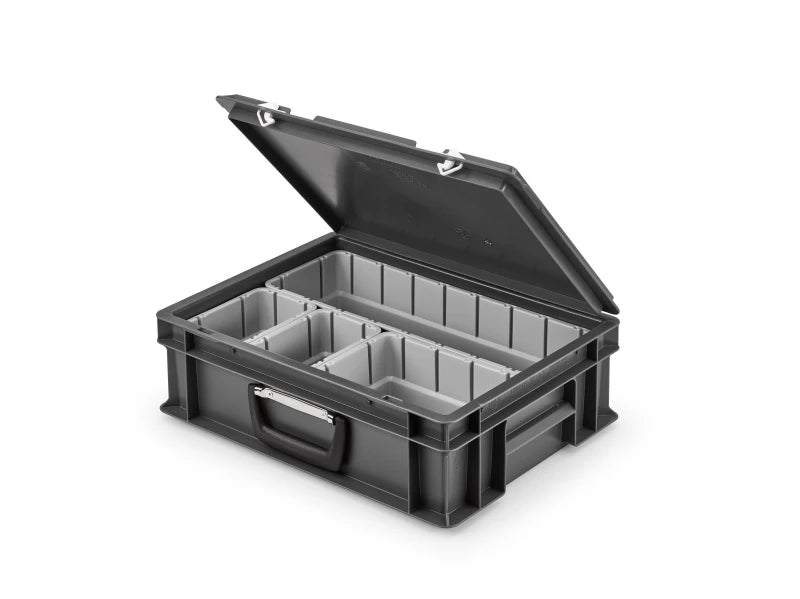 Einsatzkasten EK 1/4, 181x131x102 mm, aus Polypropylen für Eurobehälter, drehstapelbar