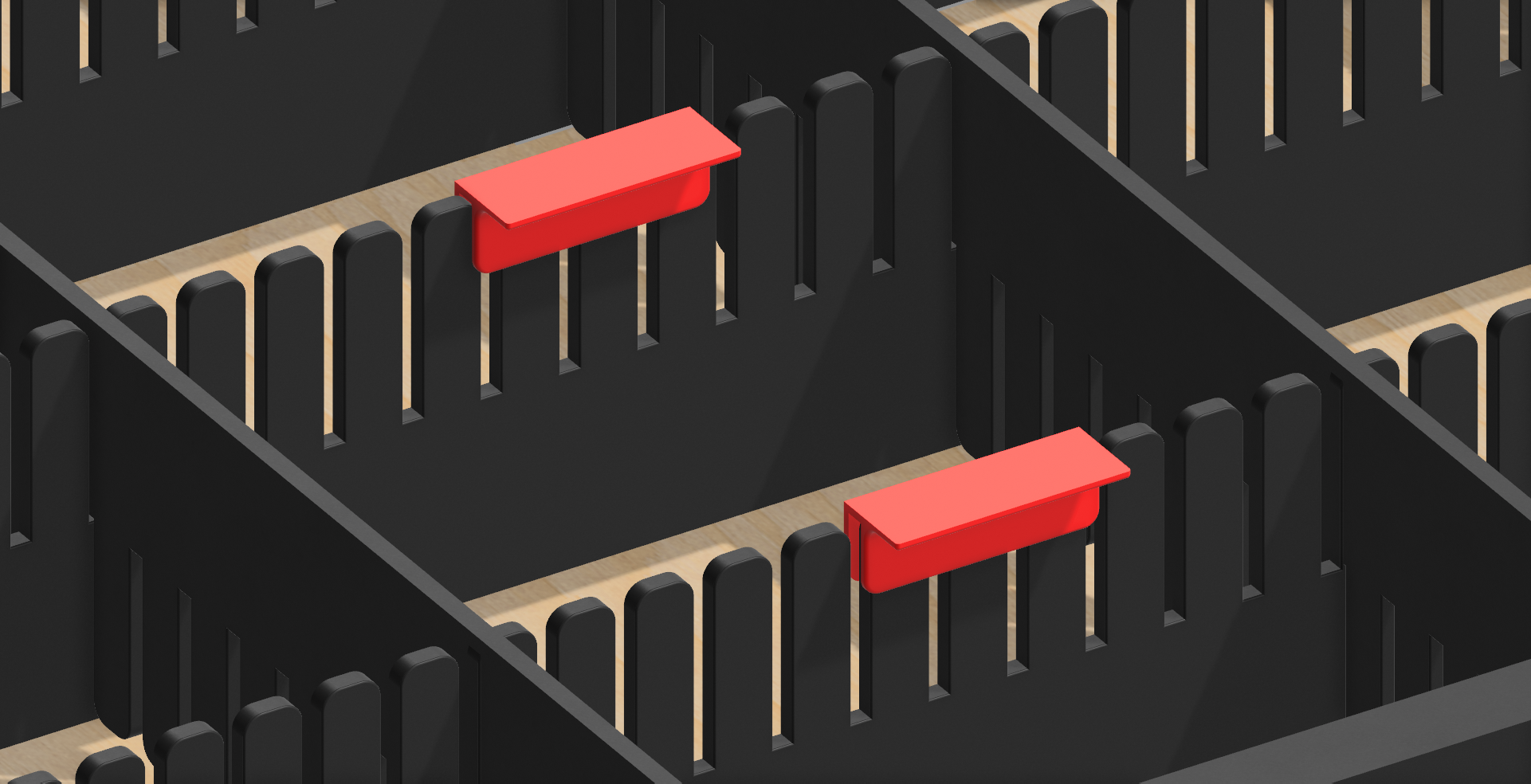 Étiquettes de marquage pour séparateurs de compartiments, 60x22 mm, en ABS