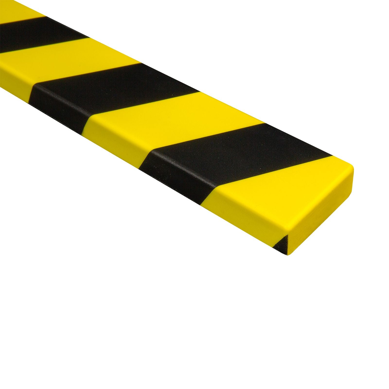 Protective strip edge protection, self-adhesive, yellow/black made of PU 1000x40x40 mm