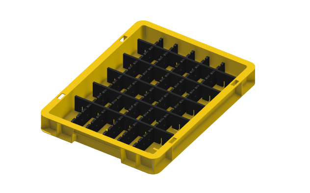 Ladungsträger, Teileträger, Werkstückträger 400x300x50 mm (LxBxH) inkl. 10 Gefachteilern