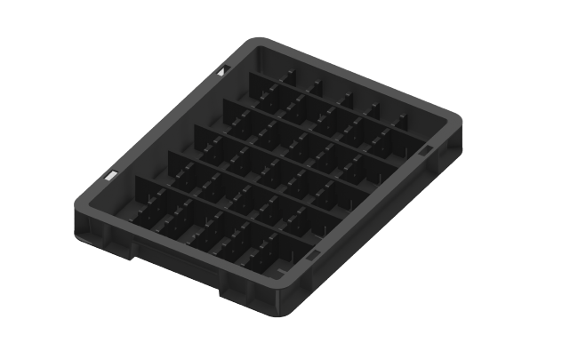 Load carrier, parts carrier, workpiece carrier 400x300x50 mm (LxWxH) including 10 compartment dividers