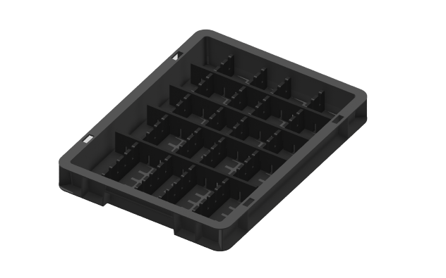 Load carrier, parts carrier, workpiece carrier 400x300x50 mm (LxWxH) including 8 compartment dividers