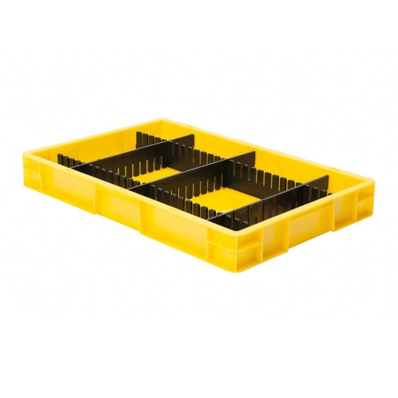 Innosert 20-tlg. Set Fach-Einteilung für Eurobehälter Grundmaß 600x400 mm, Trennkamm Gefachteiler verschiedene Höhen, 5 mm Stärke