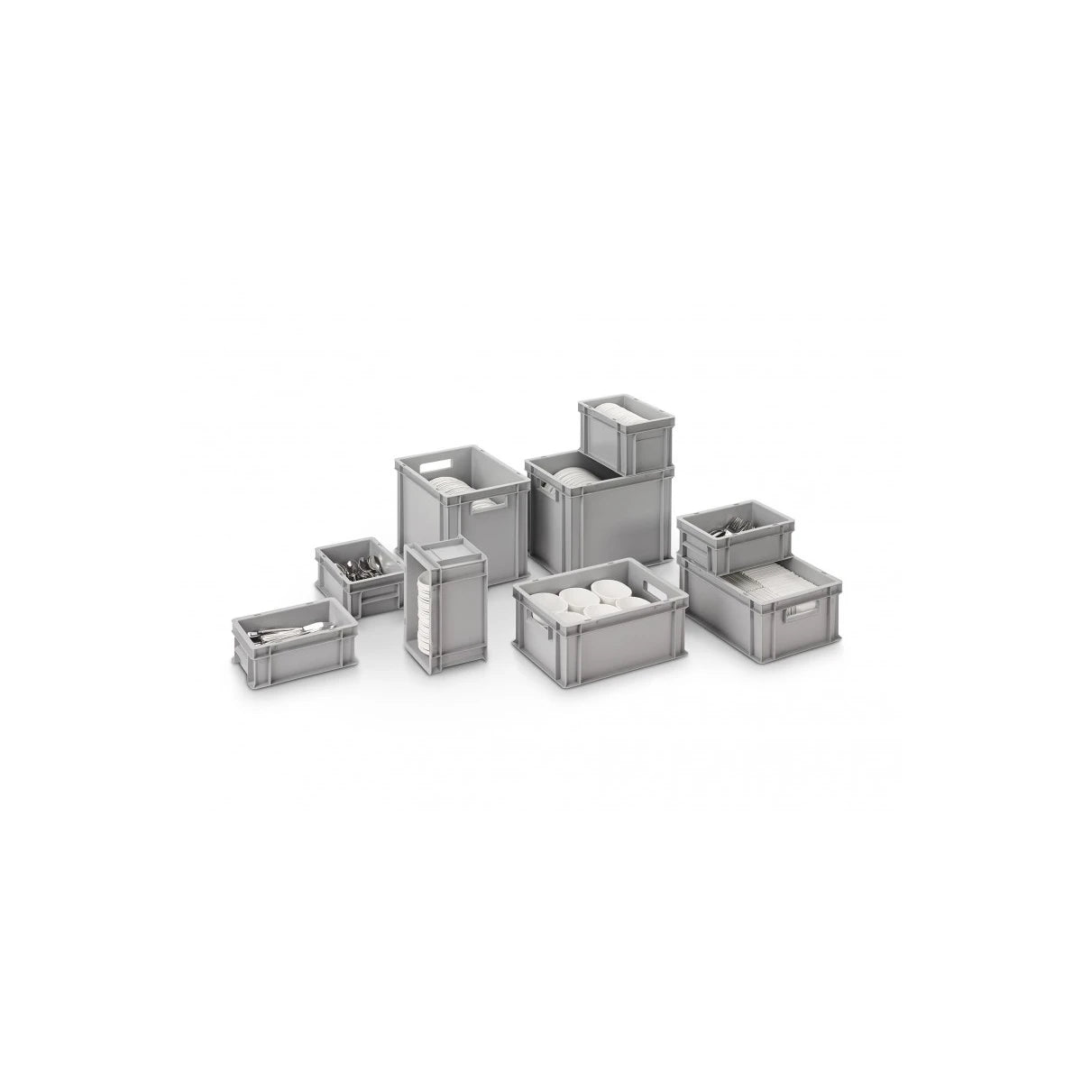 Conteneur Euro Innosert Greyline 400x300x175 mm (LxlxH), en polypropylène, gris clair
