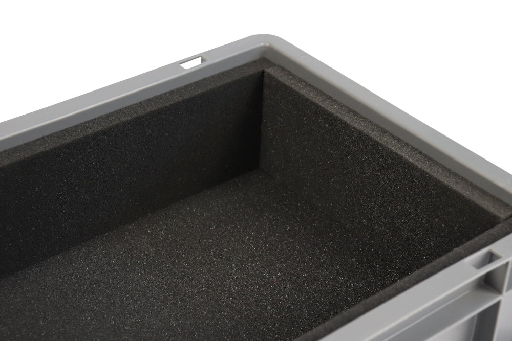 Foam insert for load carriers, parts carriers, workpiece carriers 362x260 mm (LxWxH) made of polyurethane