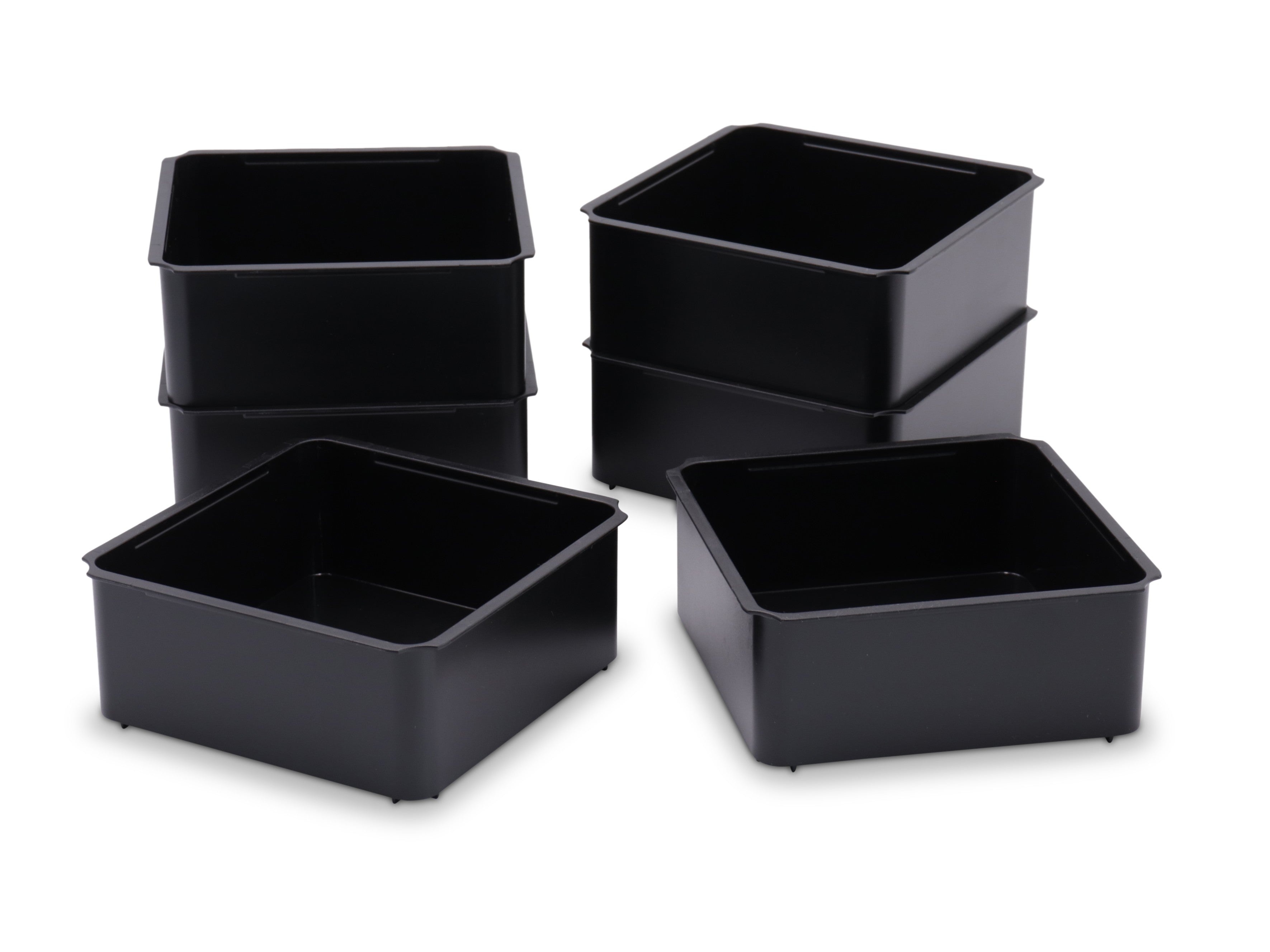 Einsatzkasten IN 50/3, 120x120x50 mm, stapelbar, schwarz, aus ABS