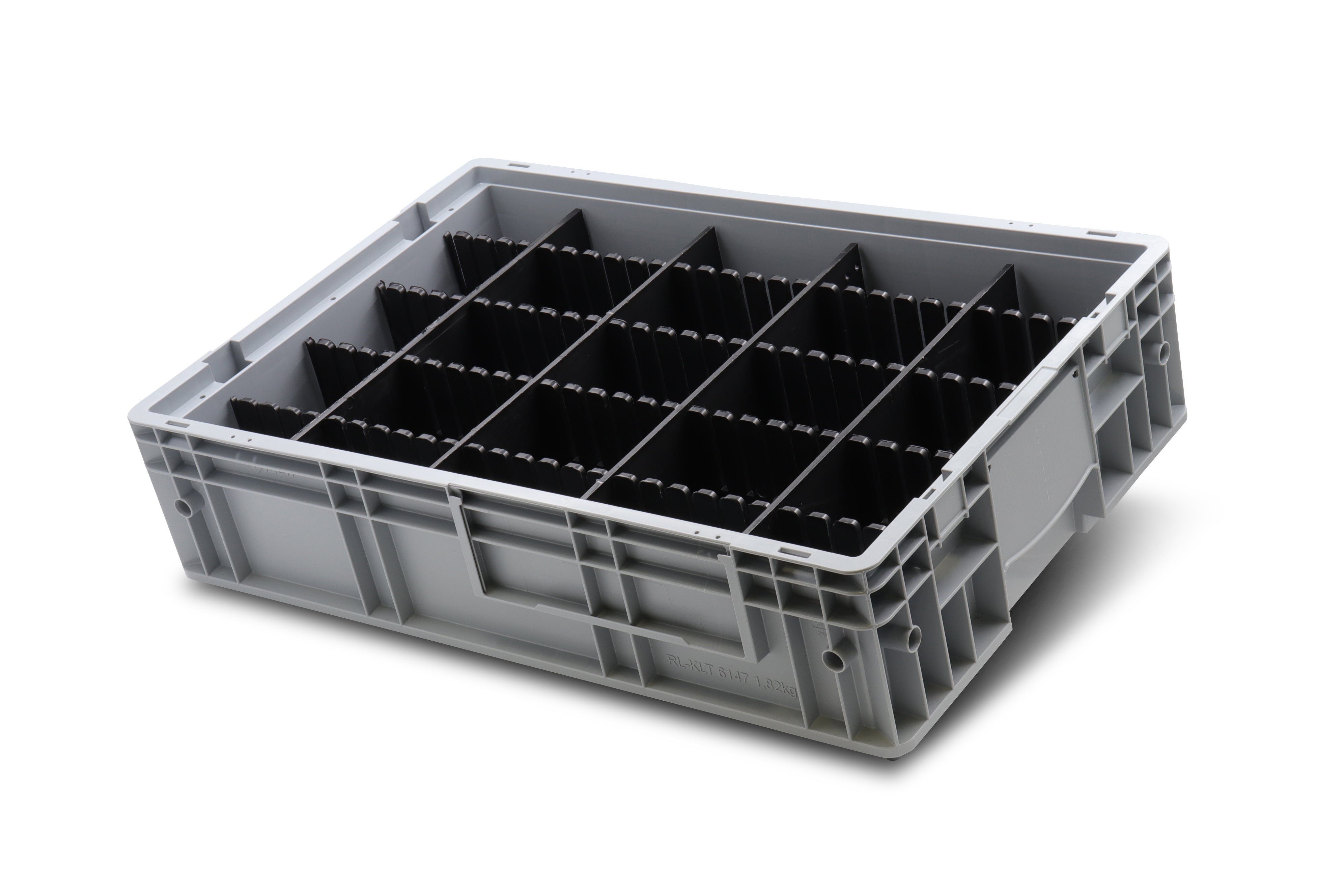 KLT Eurobehälter 600x400x147 mm (LxBxH), inkl. Gefachteiler (Längs- und Querteiler)